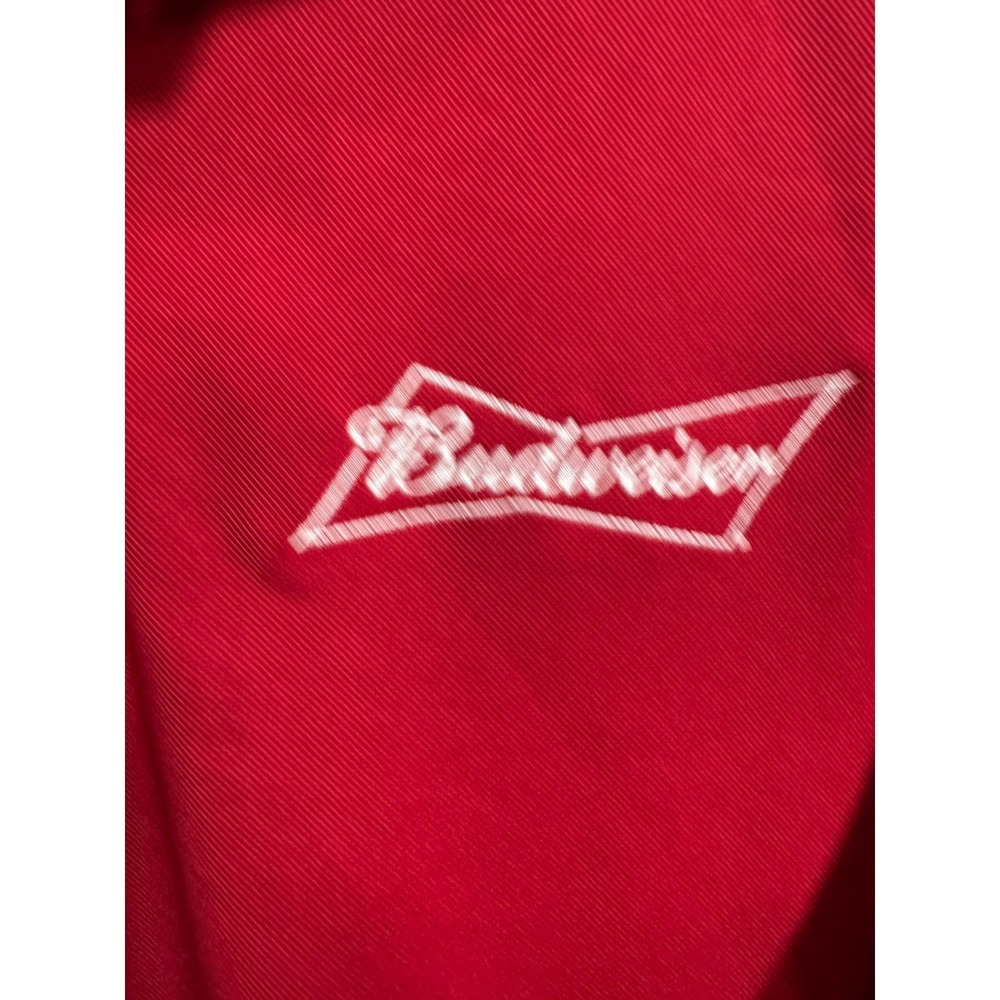Antigua Budweiser Polo Shirt Mens Medium Red Short Sleeve Performance Logo Golf - Picture 2 of 4
